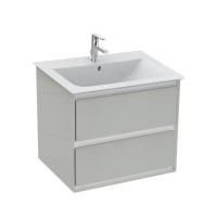 Immagine di Ideal Standard CONNECT AIR mobile sottolavabo 60 cm con 2 cassetti, finitura grigio lucido (esterno) e bianco matt (interno) E0818EQ