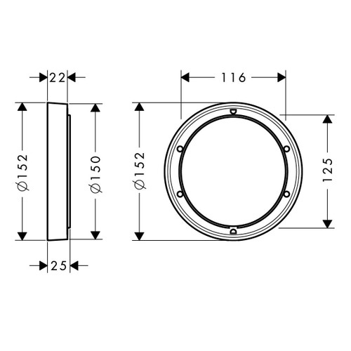 Immagine di Hansgrohe Distanziale da 22 mm, finitura cromo 13597000
