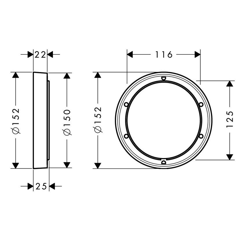 Immagine di Hansgrohe Distanziale da 22 mm, finitura cromo 13597000