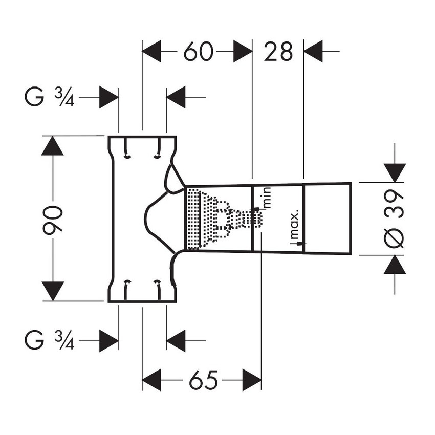 Immagine di Hansgrohe Corpo incasso 130 l/min valvola d'arresto stelo 15970180