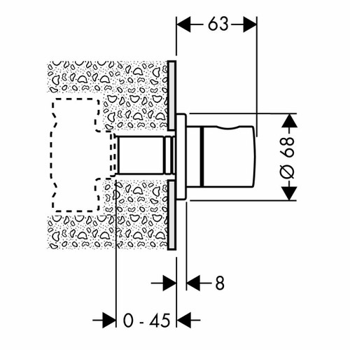 Immagine di Hansgrohe Valvola d'arresto S ad incasso, finitura cromo 15972000