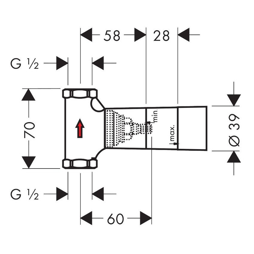 Immagine di Hansgrohe Corpo incasso 52 l/min valvola d'arresto stelo 15973180
