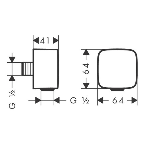 Immagine di Hansgrohe FIXFIT uscita a muro con valvola antiriflusso, finitura cromo 26457000