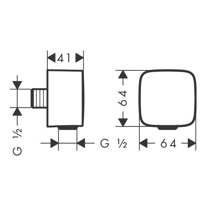 Immagine di Hansgrohe FIXFIT uscita a muro con valvola antiriflusso, finitura cromo 26457000
