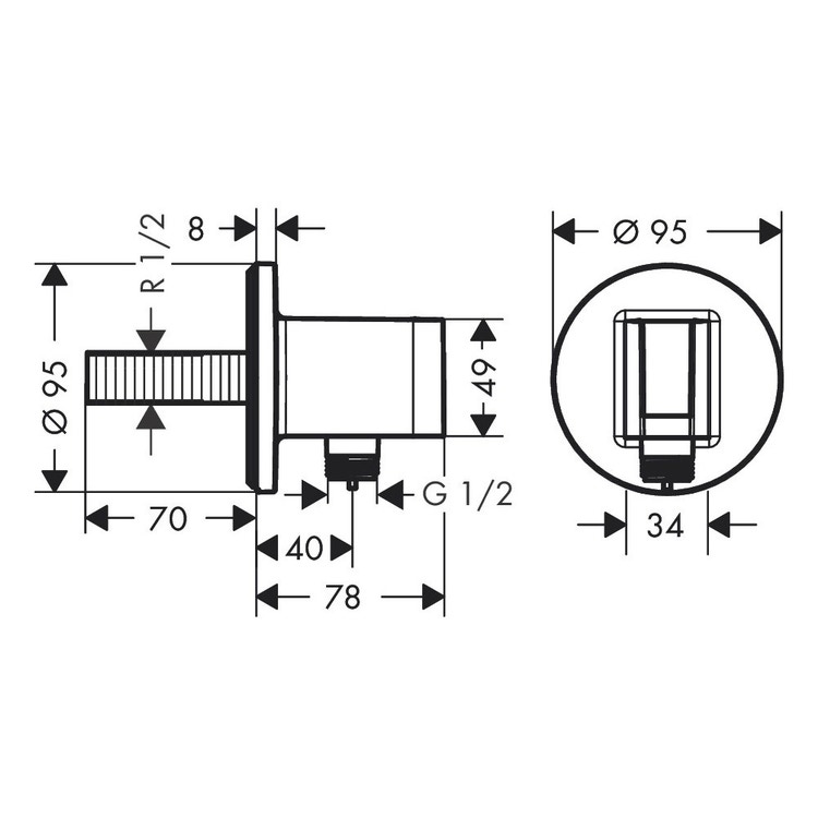 Hansgrohe uscita a muro S con supporto doccia FixFit 26487000 