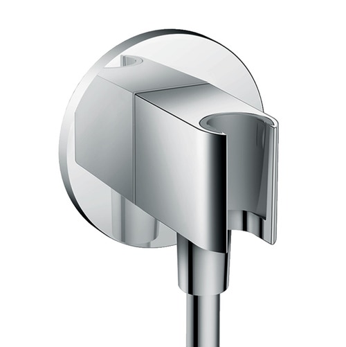 Immagine di Hansgrohe FIXFIT uscita a muro S con supporto doccia, finitura cromo 26487000