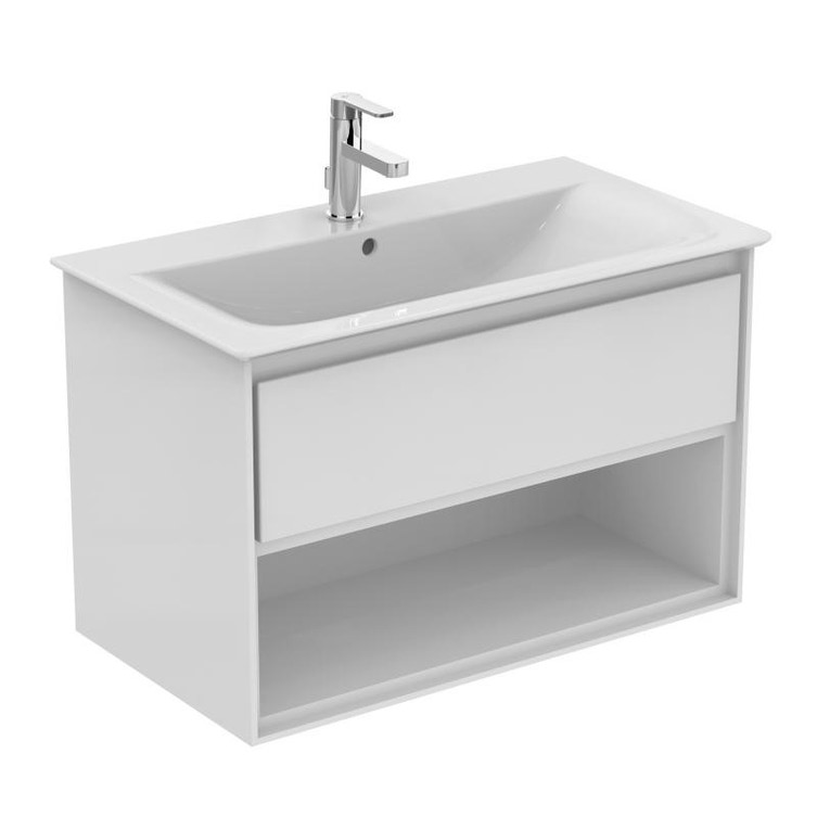 Catalogo Mobili Bagno Ideal Standard.Ideal Standard E0827b2 Connect Air Mobile Sottolavabo 80 Cm Con 1 Cassetto E 1 Vano A Giorno Finitura Bianco Lucido Esterno E Bianco Matt Interno Prezzi E Offerte Su Tavolla Com