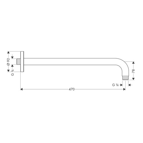Immagine di Hansgrohe Braccio doccia 47 cm, finitura cromo 27410000