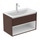 Ideal Standard CONNECT AIR mobile sottolavabo 80 cm con 1 cassetto e 1 vano a giorno, finitura marrone scuro matt (esterno) e bianco matt (interno) E0827VY
