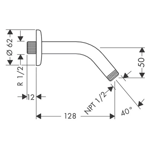 Immagine di Hansgrohe Braccio doccia 12,8 cm, finitura cromo 27411000