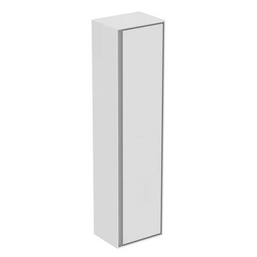 Immagine di Ideal Standard CONNECT AIR mobile a colonna 40 x 160 x 30 cm con anta a chiusura ammortizzata, bianco lucido (esterno) e grigio chiaro matt (interno) E0832KN