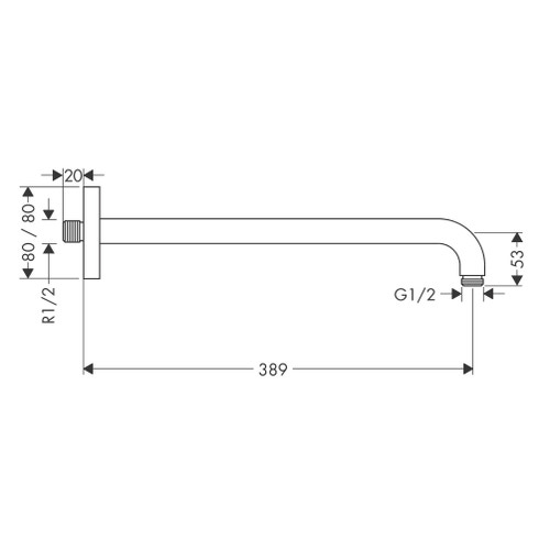 Immagine di Hansgrohe Braccio doccia E 38,9 cm, finitura cromo 27446000