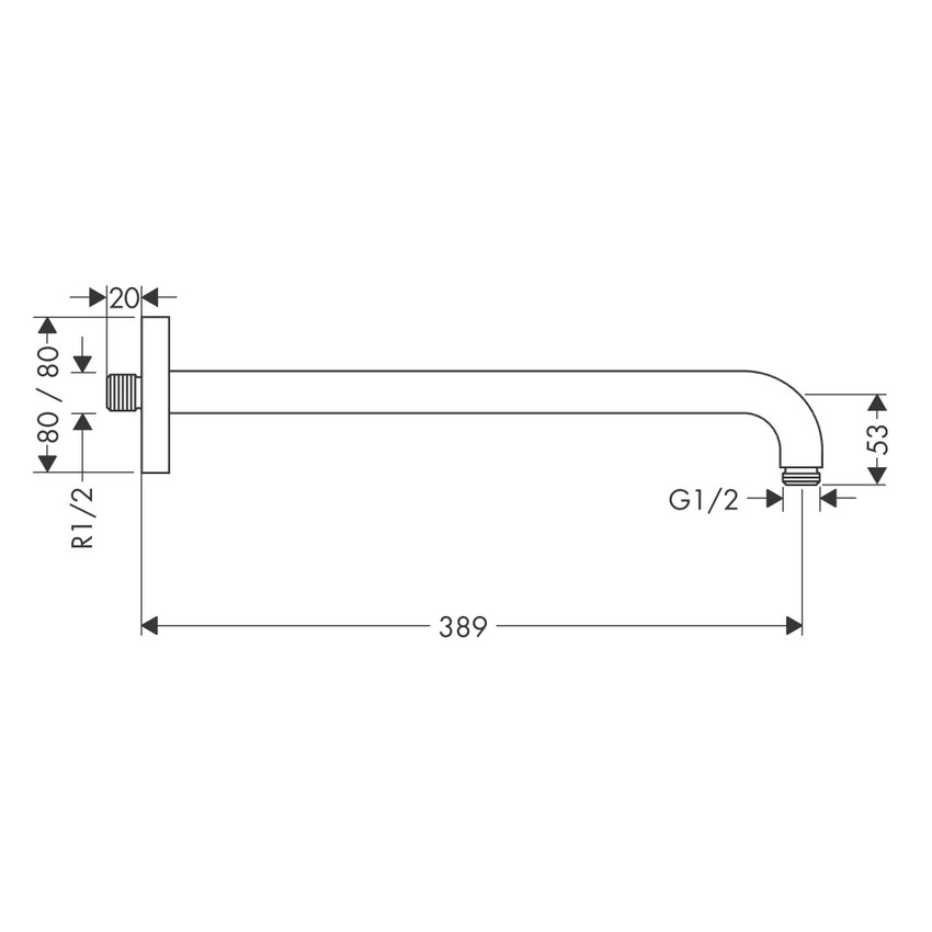 Immagine di Hansgrohe Braccio doccia E 38,9 cm, finitura cromo 27446000