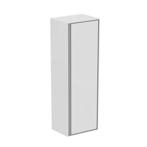 Immagine di Ideal Standard CONNECT AIR mobile a colonna 40 x 120 x 30 cm con anta a chiusura ammortizzata, bianco lucido (esterno) e grigio chiaro matt (interno) E0834KN