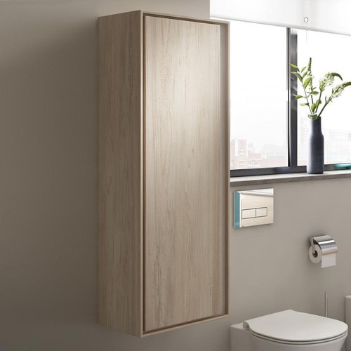 Immagine di Ideal Standard CONNECT AIR mobile a colonna 40 x 120 x 30 cm con anta a chiusura ammortizzata, legno miele (esterno) e marrone chiaro matt (interno) E0834UK