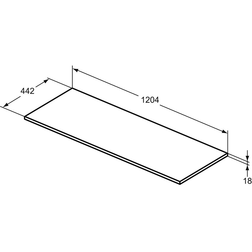 Immagine di Ideal Standard CONNECT AIR top per mobile sottolavabo 120 cm per installazione con lavabi da appoggio su piano, legno grigio E0852PS