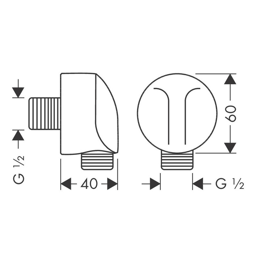 Immagine di Hansgrohe FIXFIT uscita a muro E con valvola antiriflusso, finitura cromo 27458000