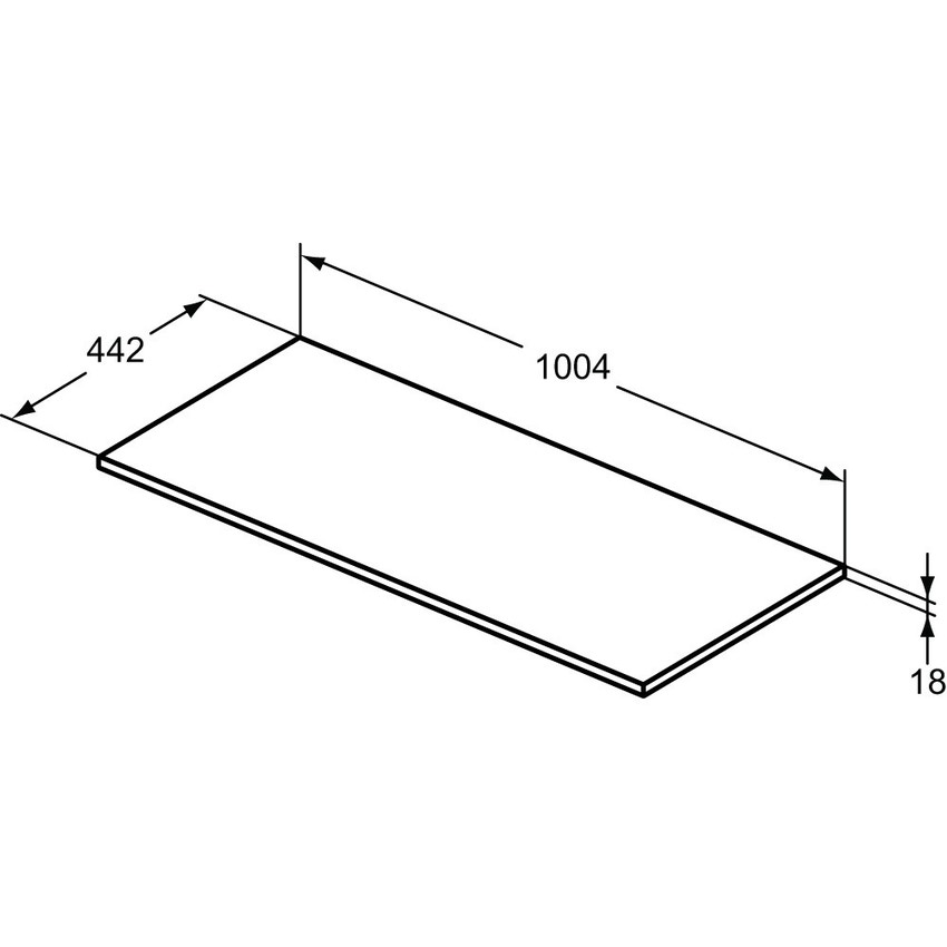 Immagine di Ideal Standard CONNECT AIR top per mobile sottolavabo 100 cm per installazione con lavabi da appoggio su piano, marrone scuro matt E0851VY