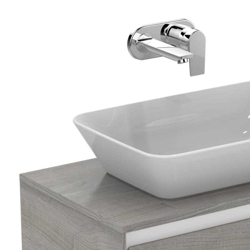 Immagine di Ideal Standard CONNECT AIR top per mobile sottolavabo 80 cm per installazione con lavabi da appoggio su piano, legno grigio E0849PS