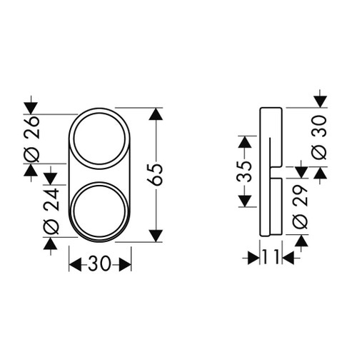 Immagine di Hansgrohe Guida per flessibili DN22 / DN25, finitura trasparente 28072000
