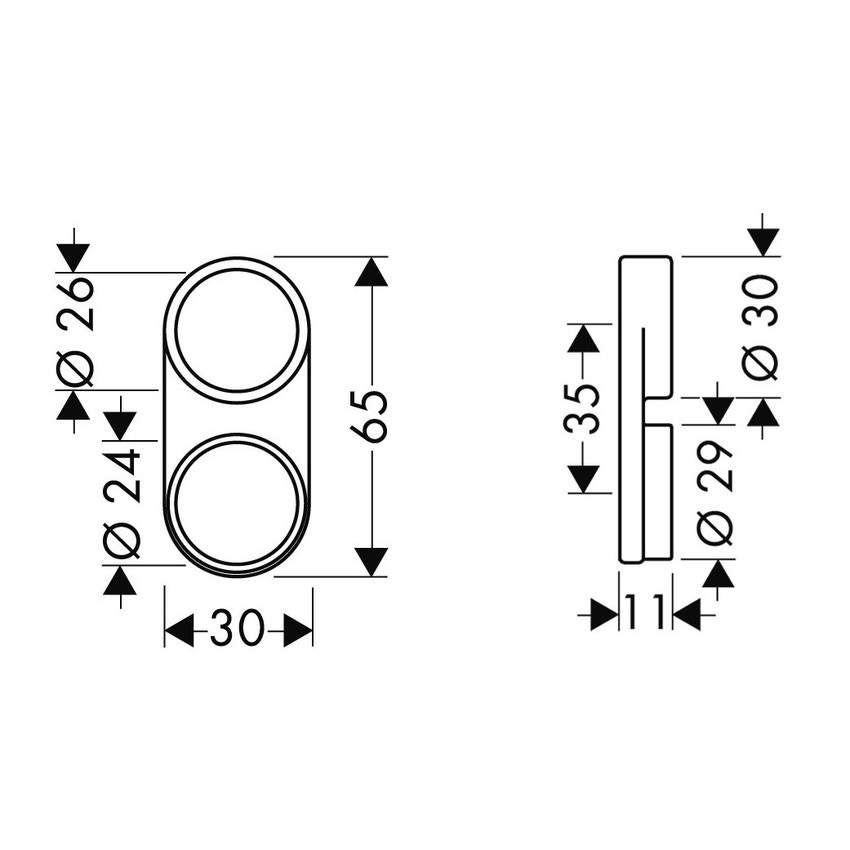 Immagine di Hansgrohe Guida per flessibili DN22 / DN25, finitura trasparente 28072000