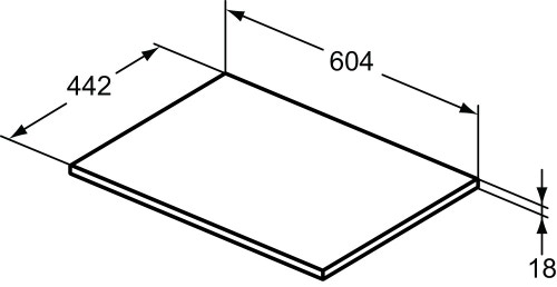 Ideal Standard E0848B2 CONNECT AIR top per mobile sottolavabo 60 cm per  installazione con lavabi da appoggio su piano, bianco lucido