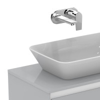 Immagine di Ideal Standard CONNECT AIR top per mobile sottolavabo 60 cm per installazione con lavabi da appoggio su piano, grigio lucido E0848EQ