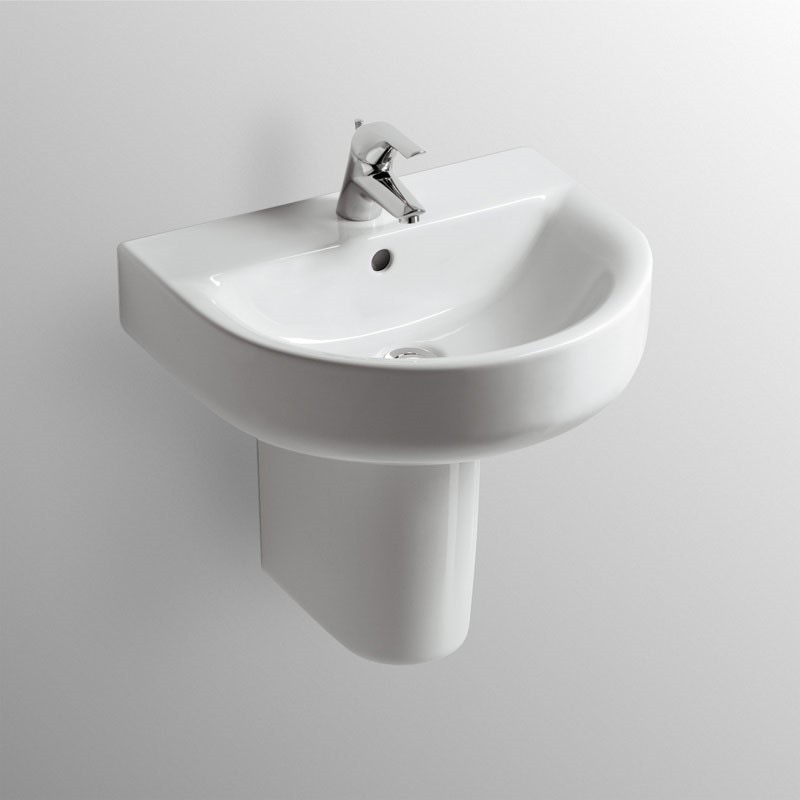 Immagine di Ideal Standard CONNECT lavabo Arc da 55 cm con foro rubinetteria con troppopieno, bianco E713101