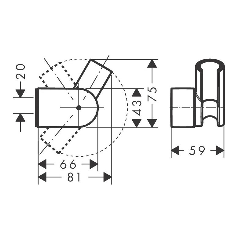 Immagine di Hansgrohe Supporto doccia porter vario, finitura cromo 28328000