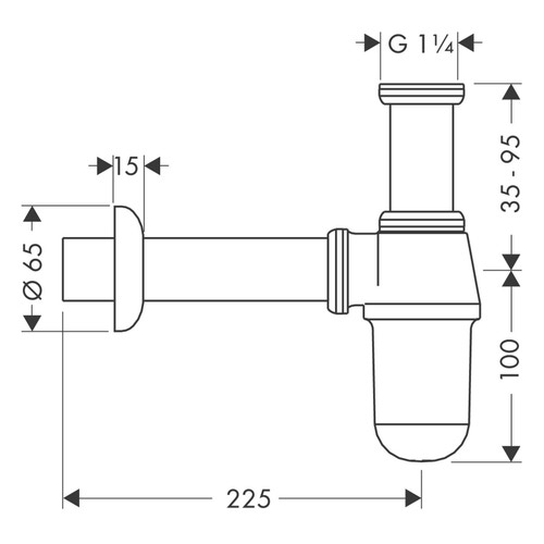 Immagine di Hansgrohe Sifone bottiglia modello standard, finitura cromo 52053000