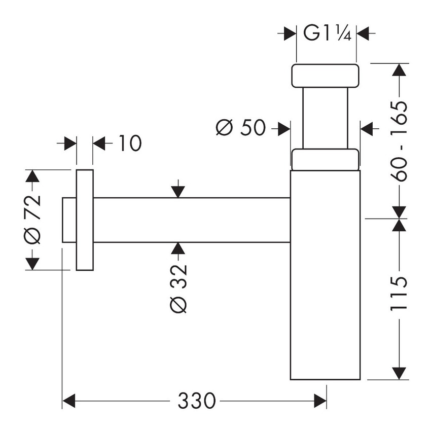 Immagine di Hansgrohe Sifone design flowstar S, finitura cromo 52105000