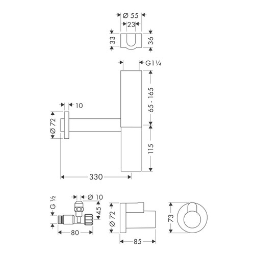 Immagine di Hansgrohe Sifone design set flowstar, finitura cromo 52120000