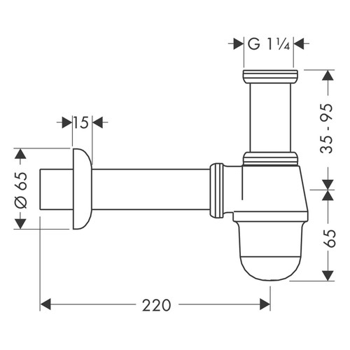 Immagine di Hansgrohe Sifone bottiglia modello standard per bidet, finitura cromo 55213000