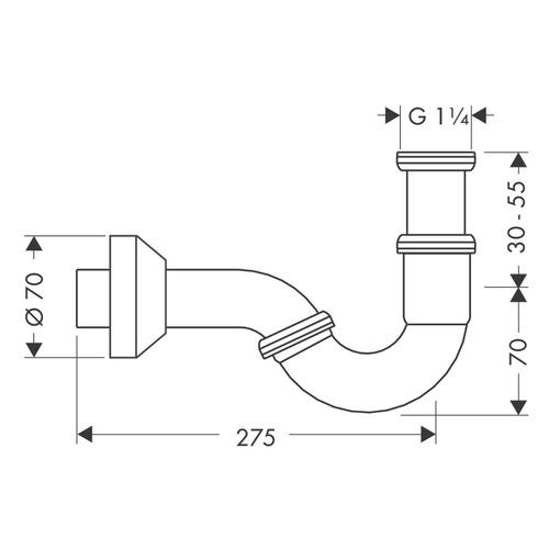 Immagine di Hansgrohe Sifone modello standard per bidet, finitura cromo 55237000