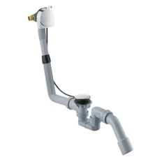 Immagine di Hansgrohe EXAFILL S set completo erogazione vasca, set scarico e troppopieno per vasche da bagno standard, finitura cromo 58113000
