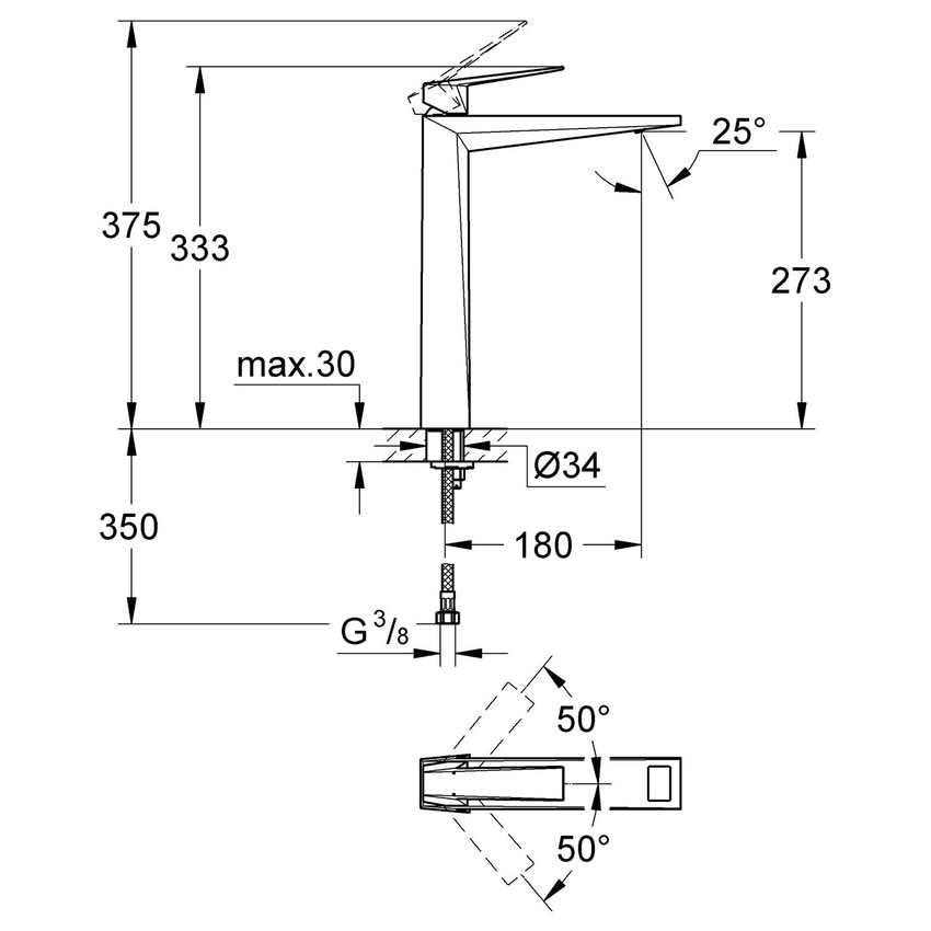 Miscelatore monocomando 
per lavabo