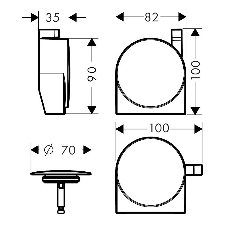 Immagine di Hansgrohe EXAFILL S set esterno erogazione vasca, set scarico e troppopieno, finitura cromo 58117000