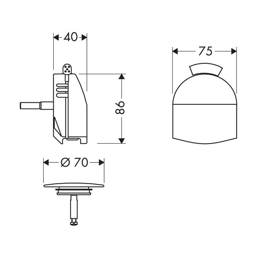 Immagine di Hansgrohe EXAFILL set esterno erogazione vasca, set scarico e troppopieno, finitura cromo 58127000