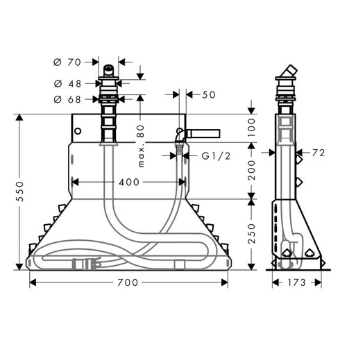 Immagine di Hansgrohe SECUFLEX set montaggio bordo vasca finitura cromo 28380000
