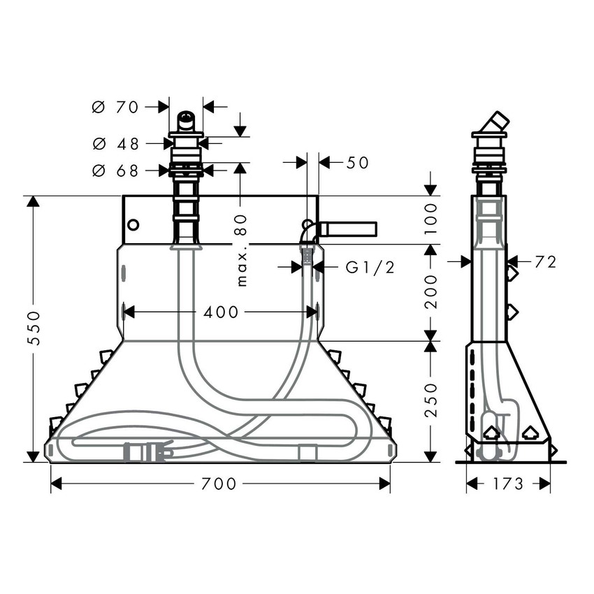 Immagine di Hansgrohe SECUFLEX set montaggio bordo vasca finitura cromo 28380000