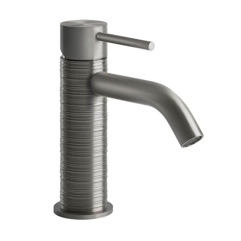 Immagine di Gessi 316 TRAME miscelatore lavabo, senza scarico, con flessibili di collegamento, finitura steel brushed 54302#239