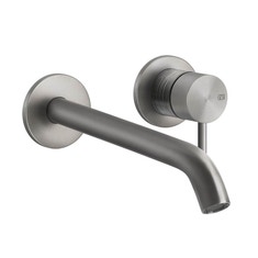 Immagine di Gessi 316 TRAME miscelatore lavabo a parete P.21 cm, senza scarico, finitura steel brushed 54386#239