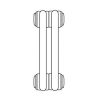 Immagine di Irsap TESI 2 radiatore per sostituzione A, 2 elementi H.166,5 L.9 P.6,5 cm, colore nero finitura opaco RT2166502K1IR02N