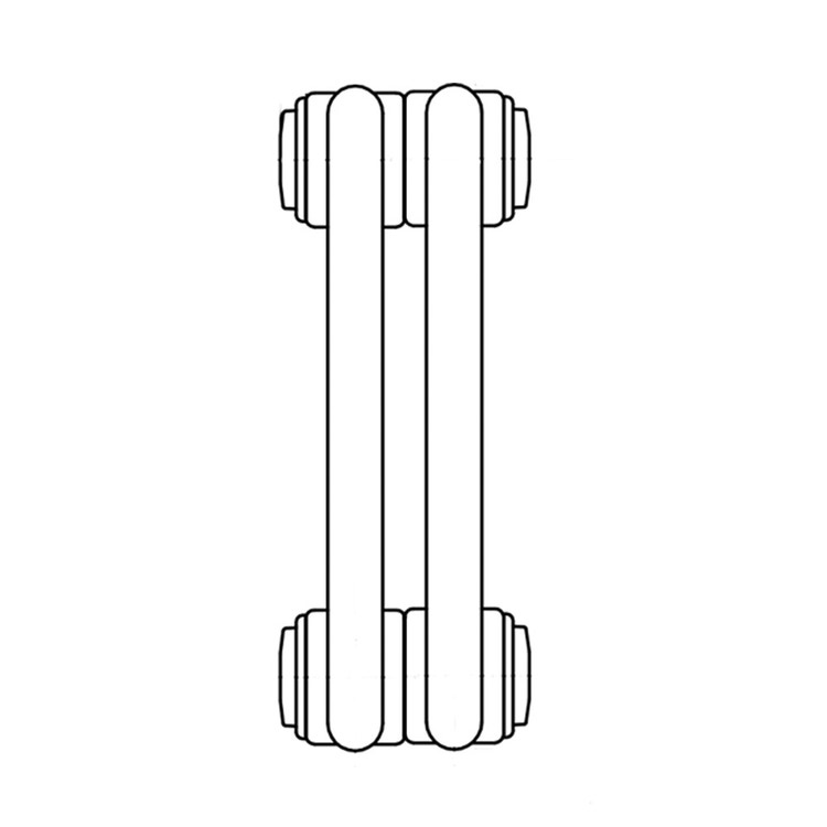 Immagine di Irsap TESI 2 radiatore per sostituzione A, 2 elementi H.166,5 L.9 P.6,5 cm, colore nero finitura opaco RT2166502K1IR02N