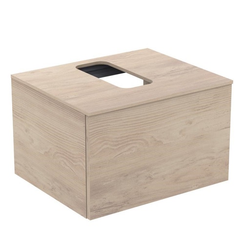 Immagine di Ideal Standard ADAPTO mobile sottolavabo L.60 cm, completo di top forato, finitura legno miele U8594FF