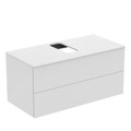 Immagine di Ideal Standard ADAPTO mobile sottolavabo L.105 cm, completo di top forato, colore bianco finitura lucido U8597WG