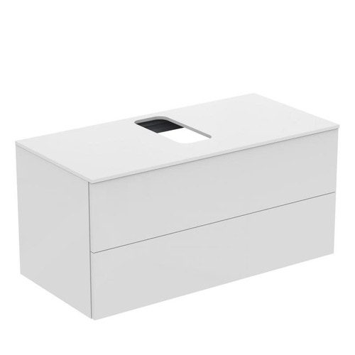 Immagine di Ideal Standard ADAPTO mobile sottolavabo L.105 cm, completo di top forato, colore bianco finitura lucido U8597WG