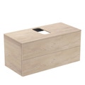 Immagine di Ideal Standard ADAPTO mobile sottolavabo L.105 cm, completo di top forato, finitura legno miele U8597FF