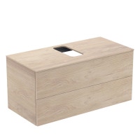 Immagine di Ideal Standard ADAPTO mobile sottolavabo L.105 cm, completo di top forato, finitura legno miele U8597FF