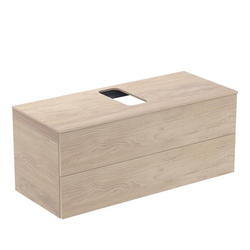 Immagine di Ideal Standard ADAPTO mobile sottolavabo L.120 cm, completo di top forato, finitura legno miele U8598FF